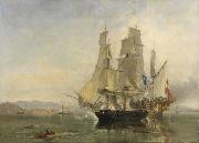 Clarkson Frederick Stanfield Action and Capture of the Spanish Xebeque Frigate El Gamo oil painting artist